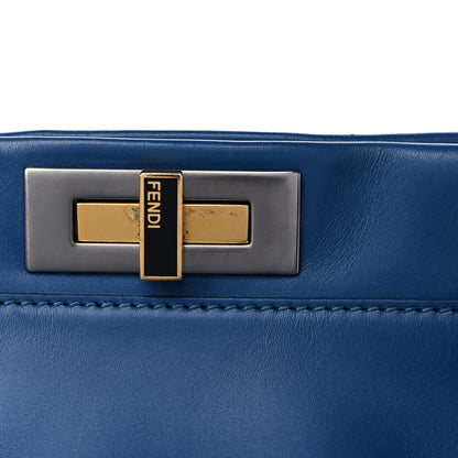 Fendi Vitello Suede Large Peekaboo Iconic Satchel Blue Marine 14 of 17