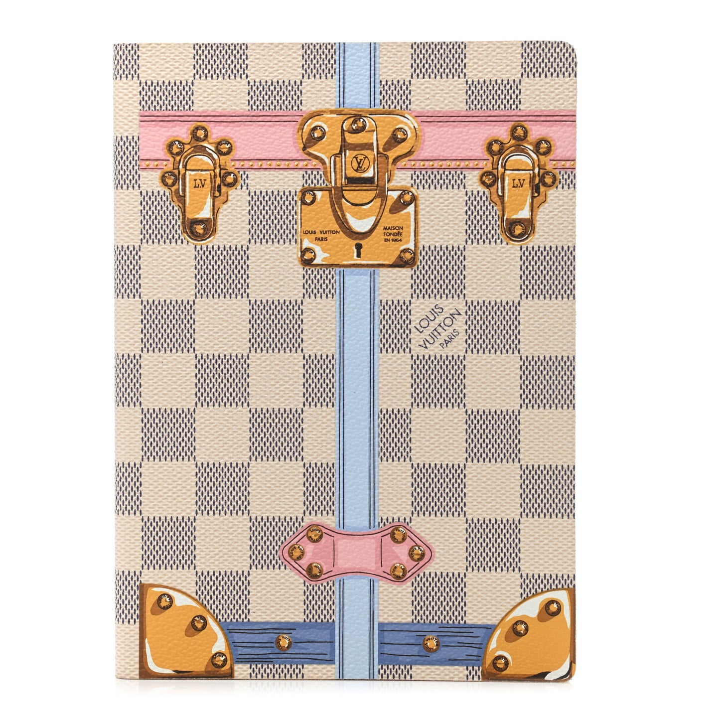 Damier Azur Summer Trunks Clemence Notebook MM