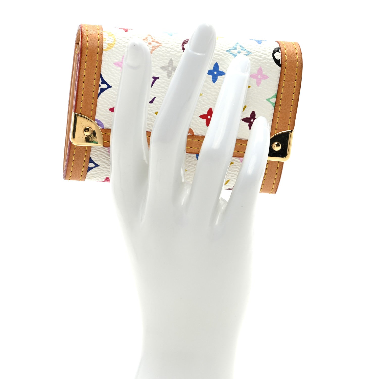 Louis Vuitton Monogram Multicolor Porte-Monnaie Plat Coin Purse White 2 of 6