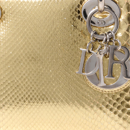 Christian Dior Metallic Snakeskin Mini Lady Dior Gold 8 of 14