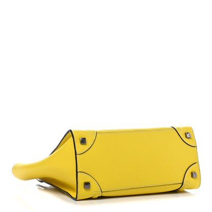 Celine Drummed Calfskin Micro Luggage Citron 4 of 10
