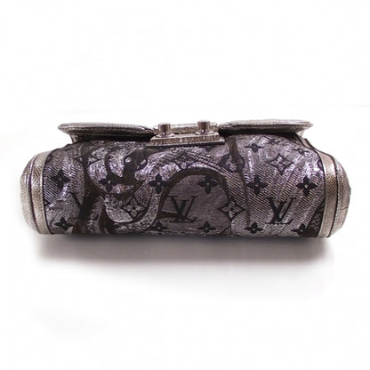 Louis Vuitton Brocade Thalie Clutch Silver 4 of 8