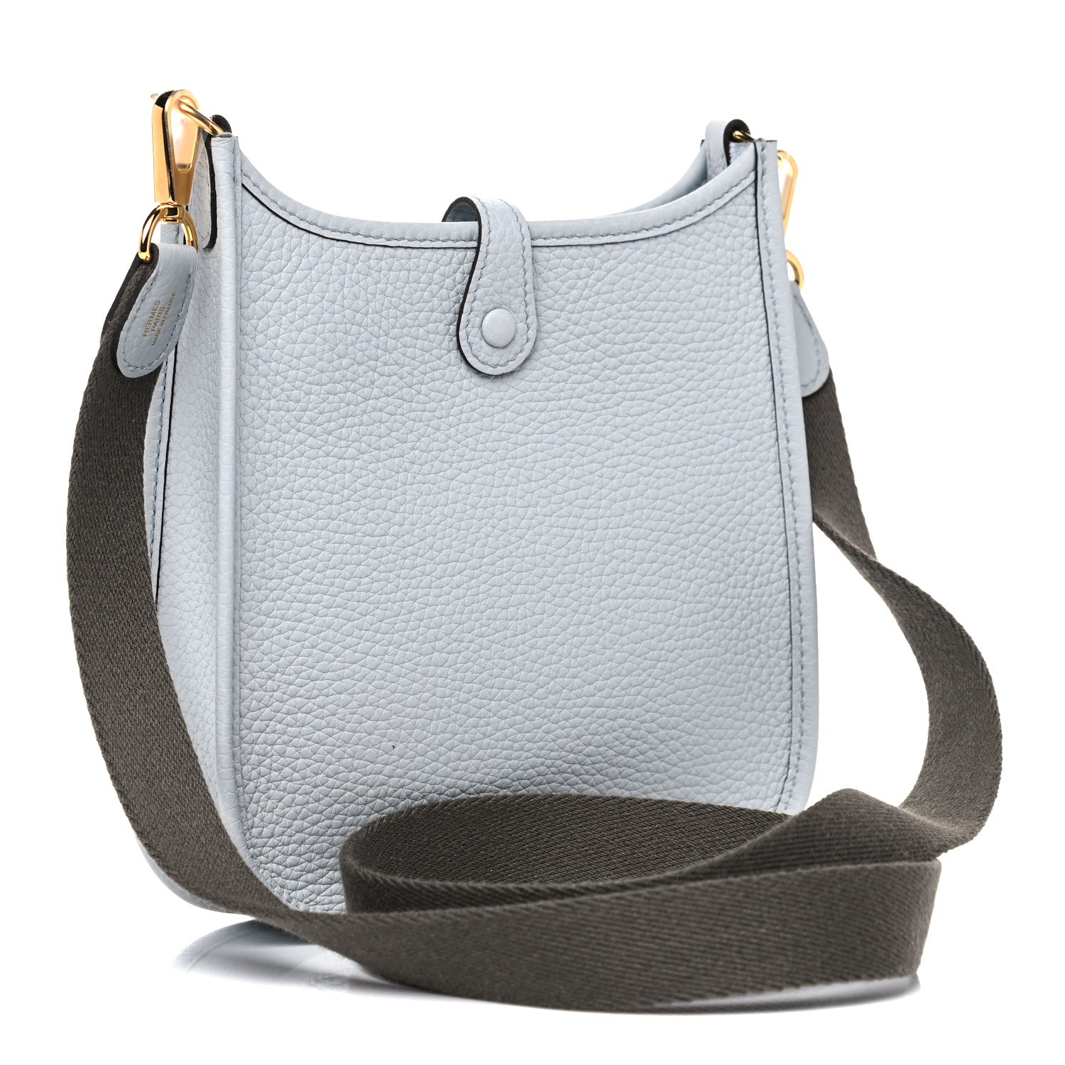 Hermes Taurillon Clemence Amazone Evelyne TPM Bleu Pale Etain 3 of 11