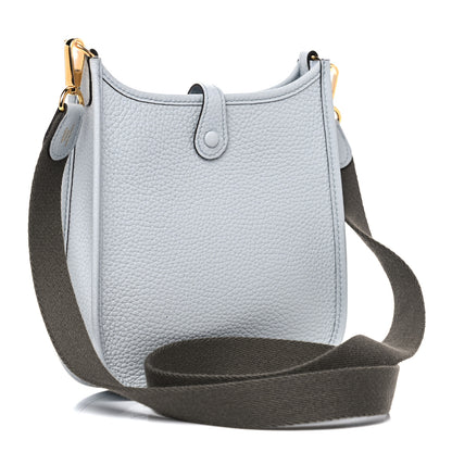 Hermes Taurillon Clemence Amazone Evelyne TPM Bleu Pale Etain 3 of 11