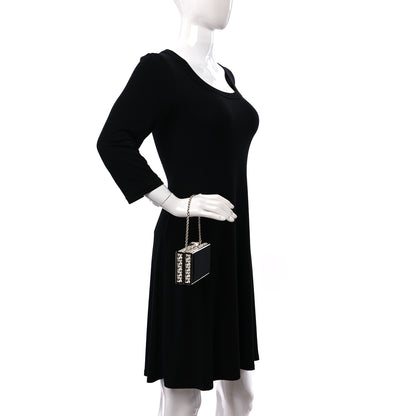 Judith Leiber Crystal Trim Satin Evening Bag Clutch Black 2 of 11