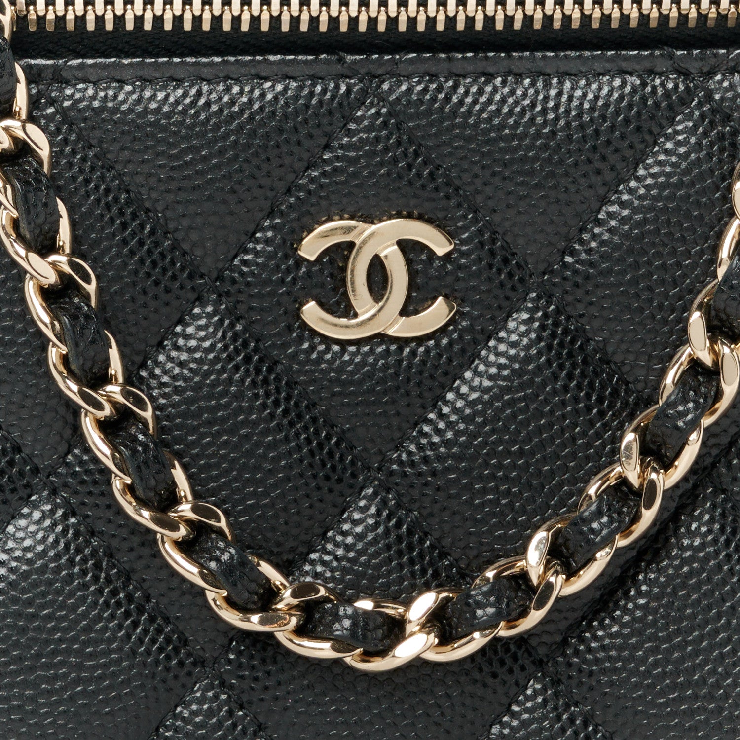 Chanel Caviar Quilted Small Vanity Case With Chain Black 7 of 10