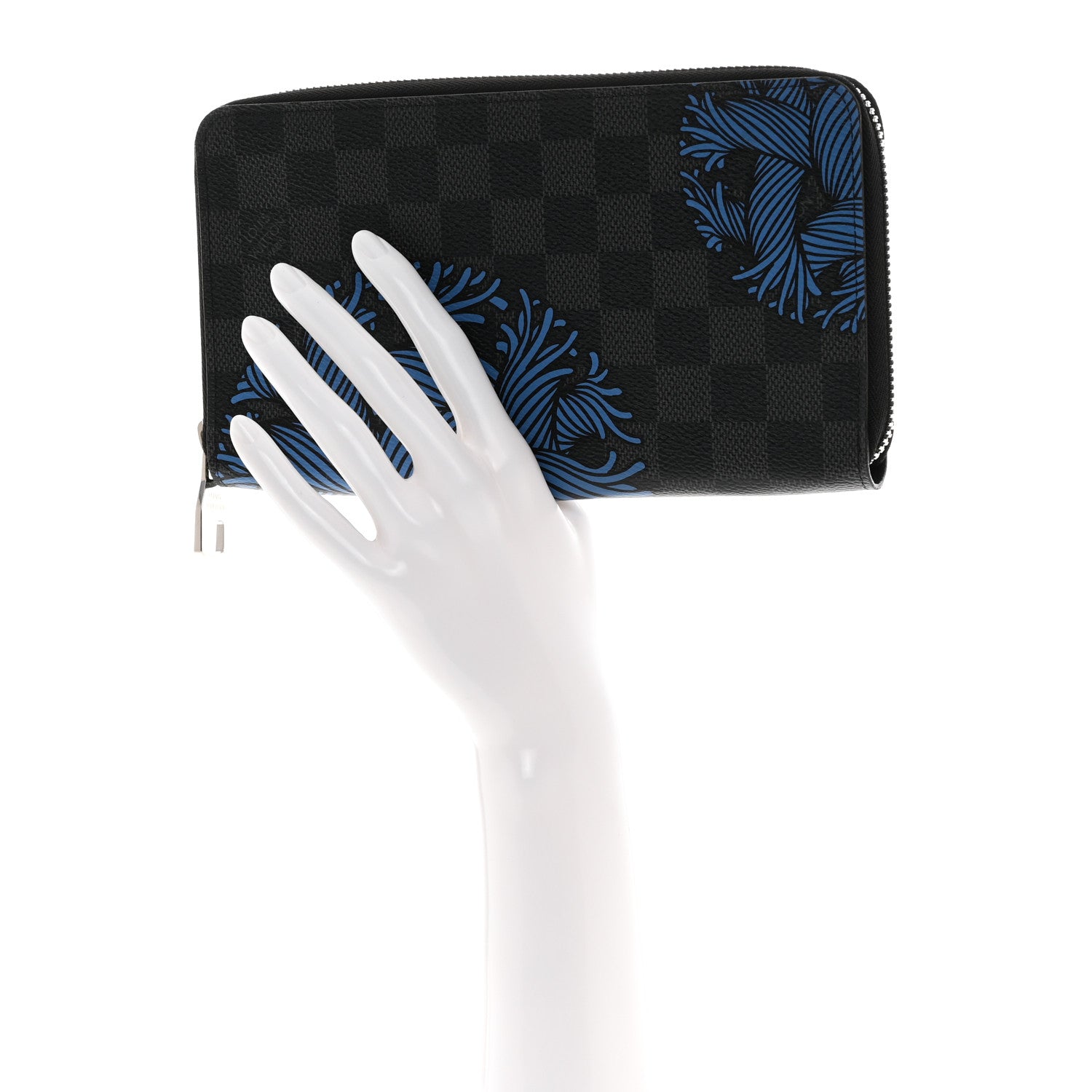 Louis Vuitton Damier Graphite Rope Zippy Organizer Wallet Blue 2 of 8