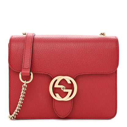Gucci Dollar Calfskin Small Interlocking G Shoulder Bag Red 1 of 11