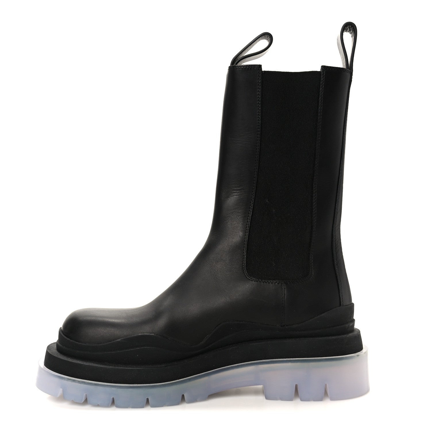 Bottega Veneta Calfskin The Tire Chelsea Boots 37 Black Transparent 1 of 9