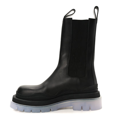 Bottega Veneta Calfskin The Tire Chelsea Boots 37 Black Transparent 1 of 9