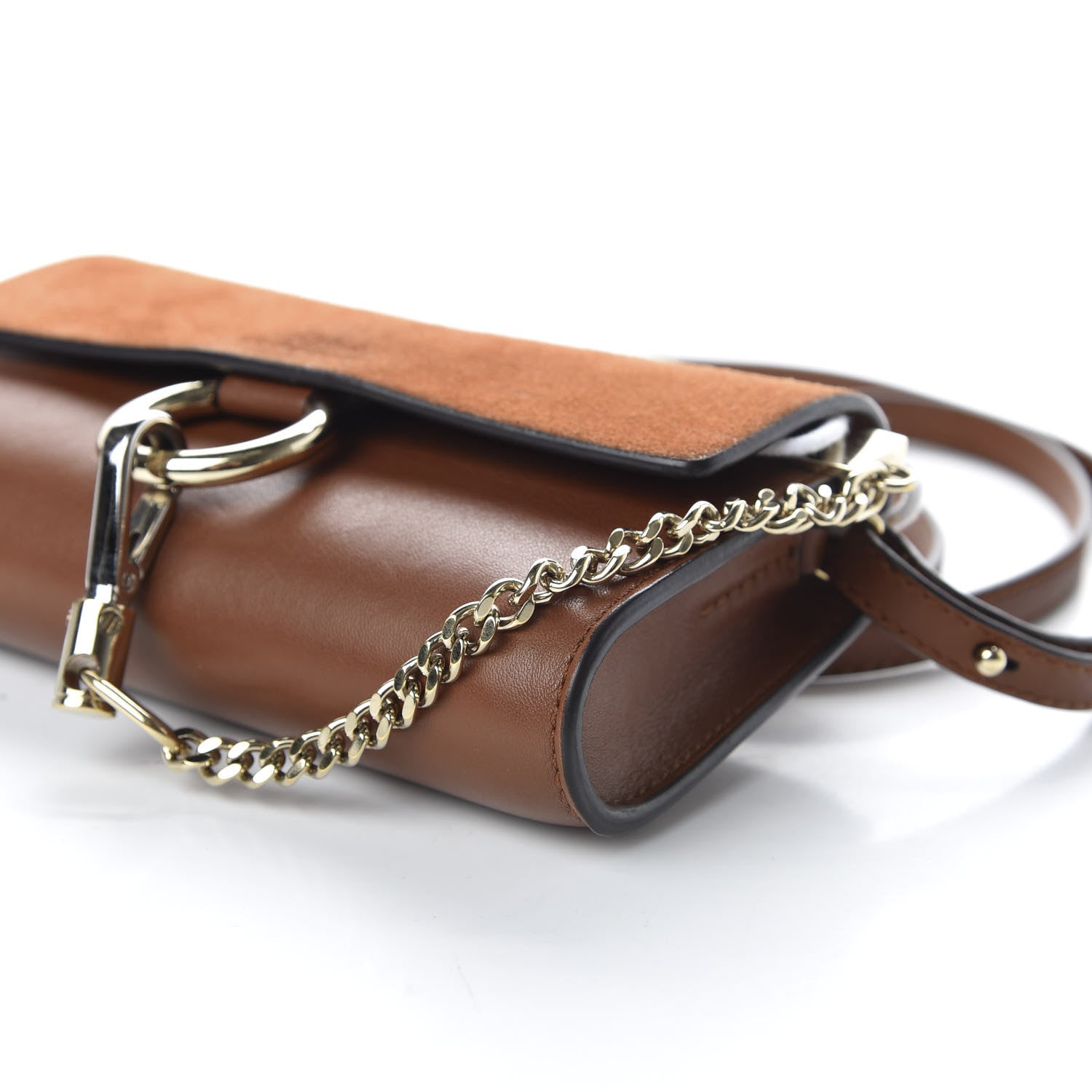 Chloe Suede Calfskin Mini Faye Shoulder Bag Tobacco 10 of 10