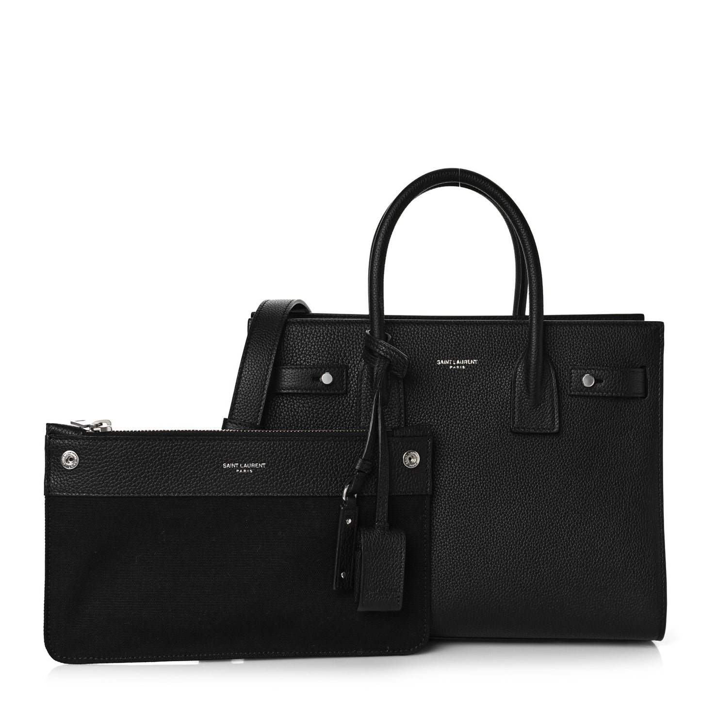 Grained Calfskin Baby Sac De Jour Souple Black