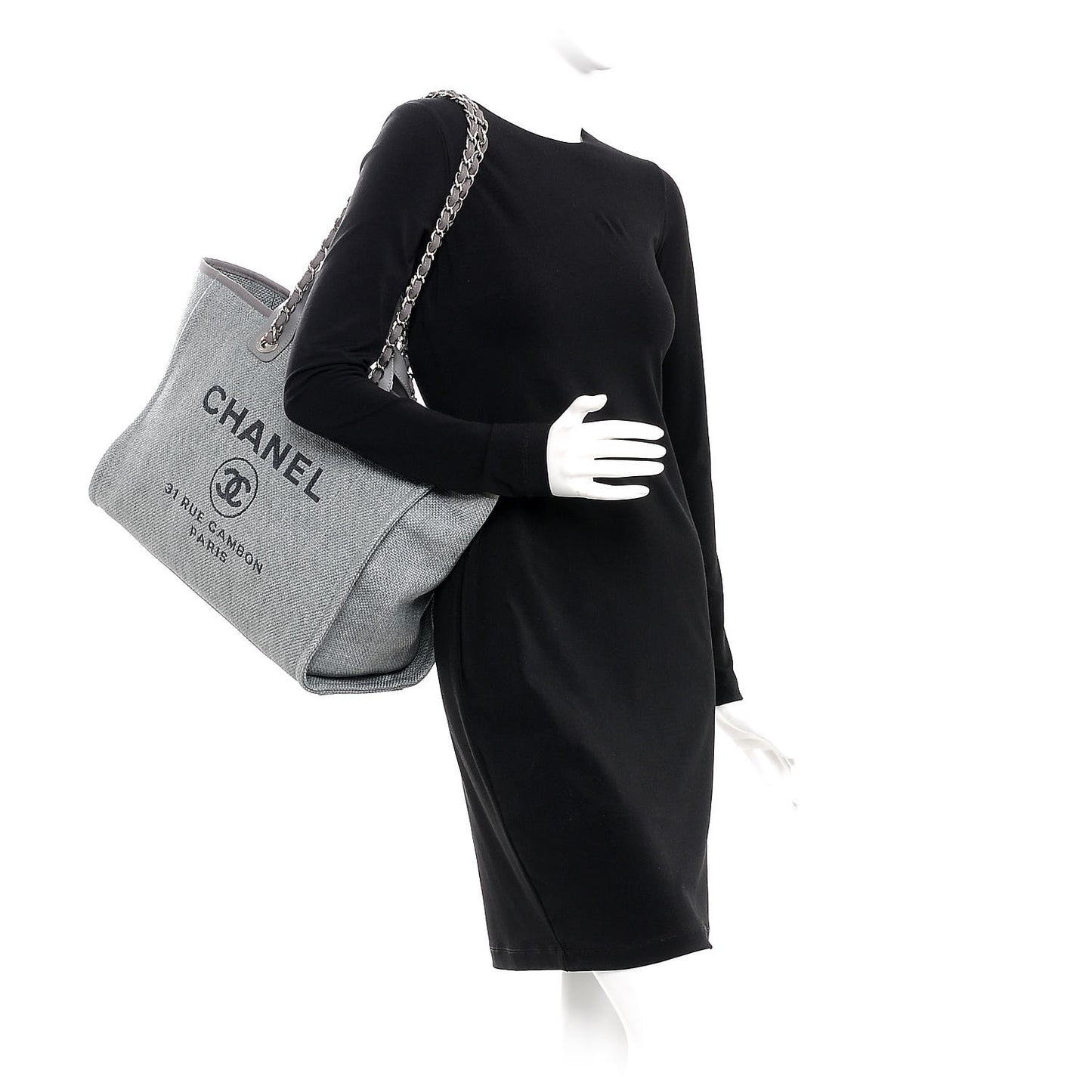Canvas Large Deauville Tote Grey