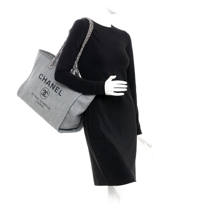 Chanel Canvas Large Deauville Tote Grey 2 of 8
