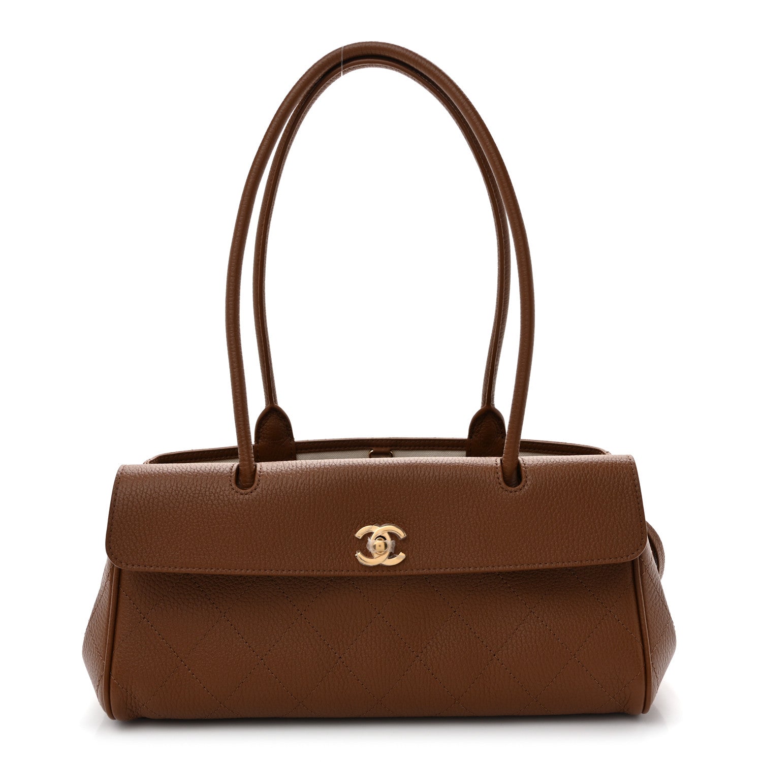 Chanel Grained Calfskin Stitched Urban Essentials Small Shopping Bag Camel 1 of 10