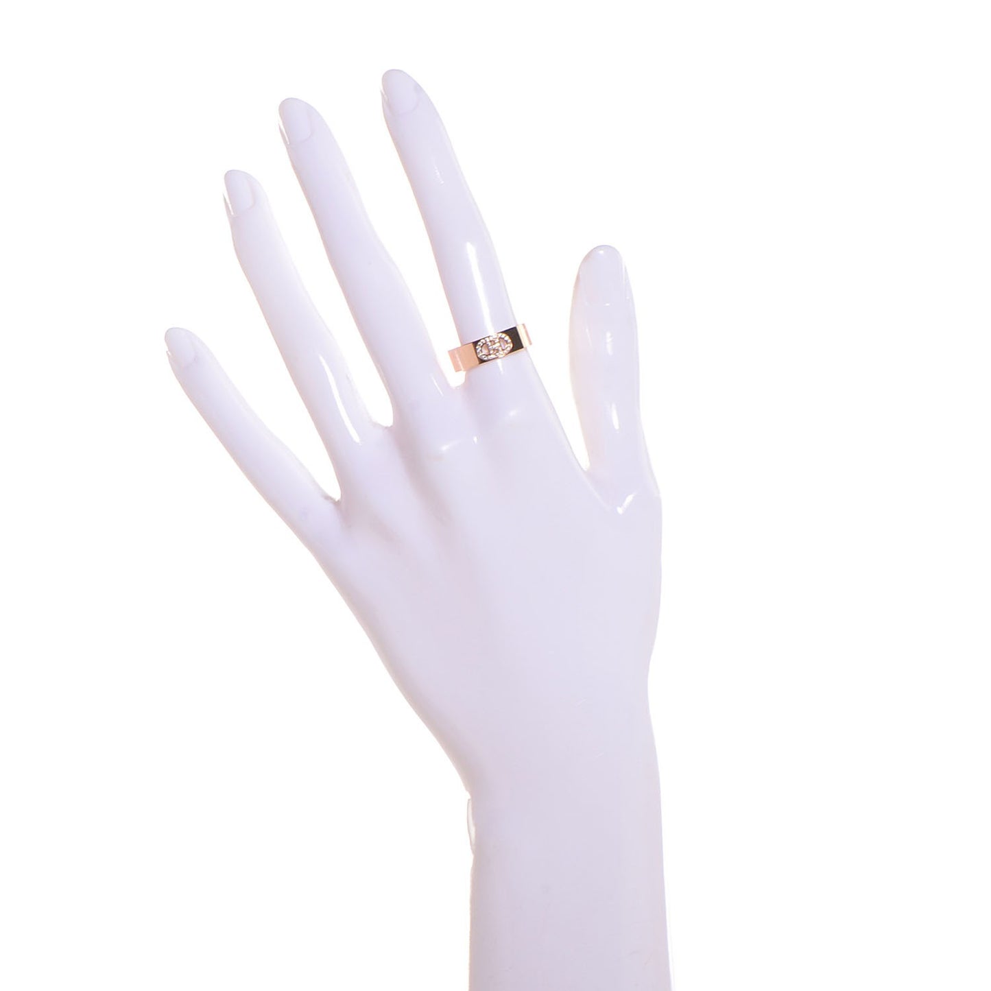 18K Yellow Gold Diamond H D'Ancre Ring PM 54 7