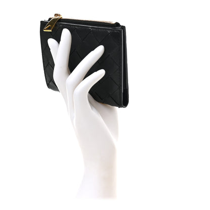 Bottega Veneta Nappa Intrecciato Bifold Zip Wallet Black 2 of 7