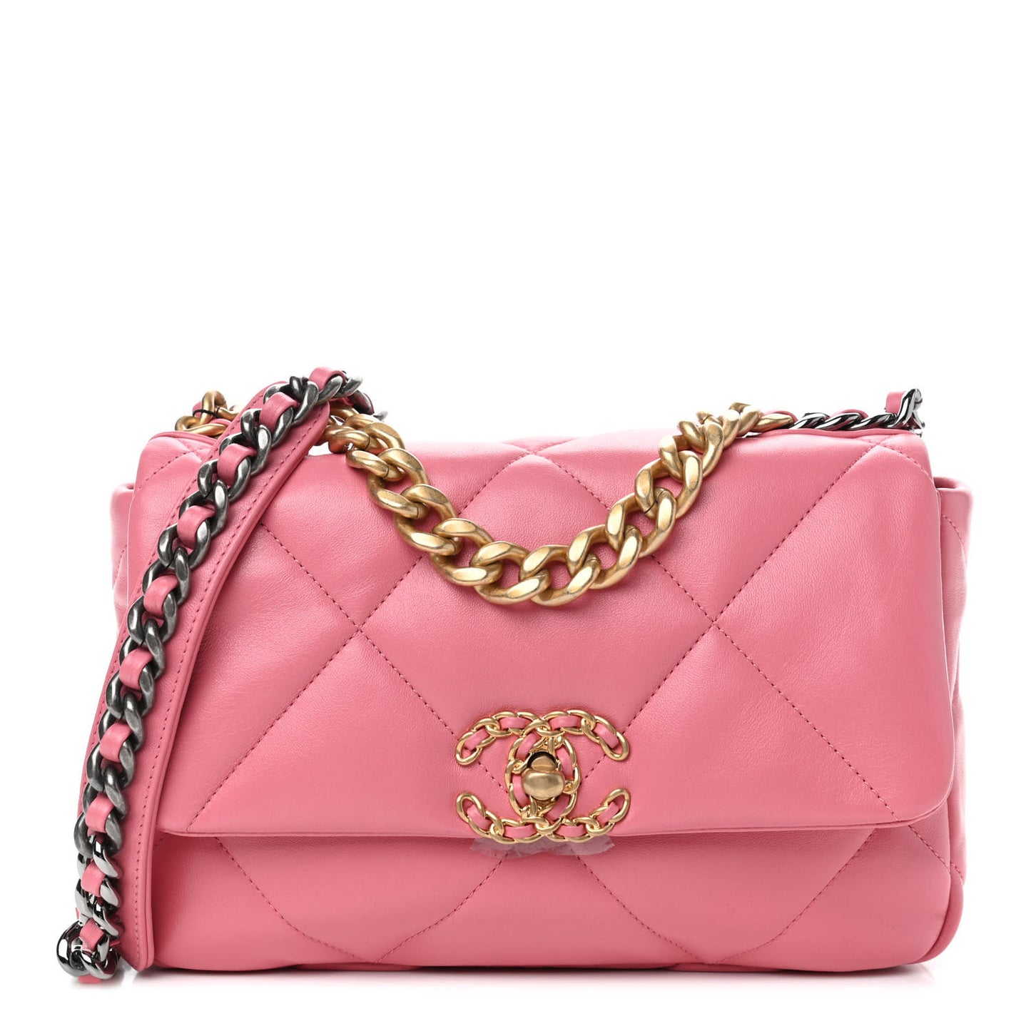 Lambskin Quilted Medium Chanel 19 Flap Pink