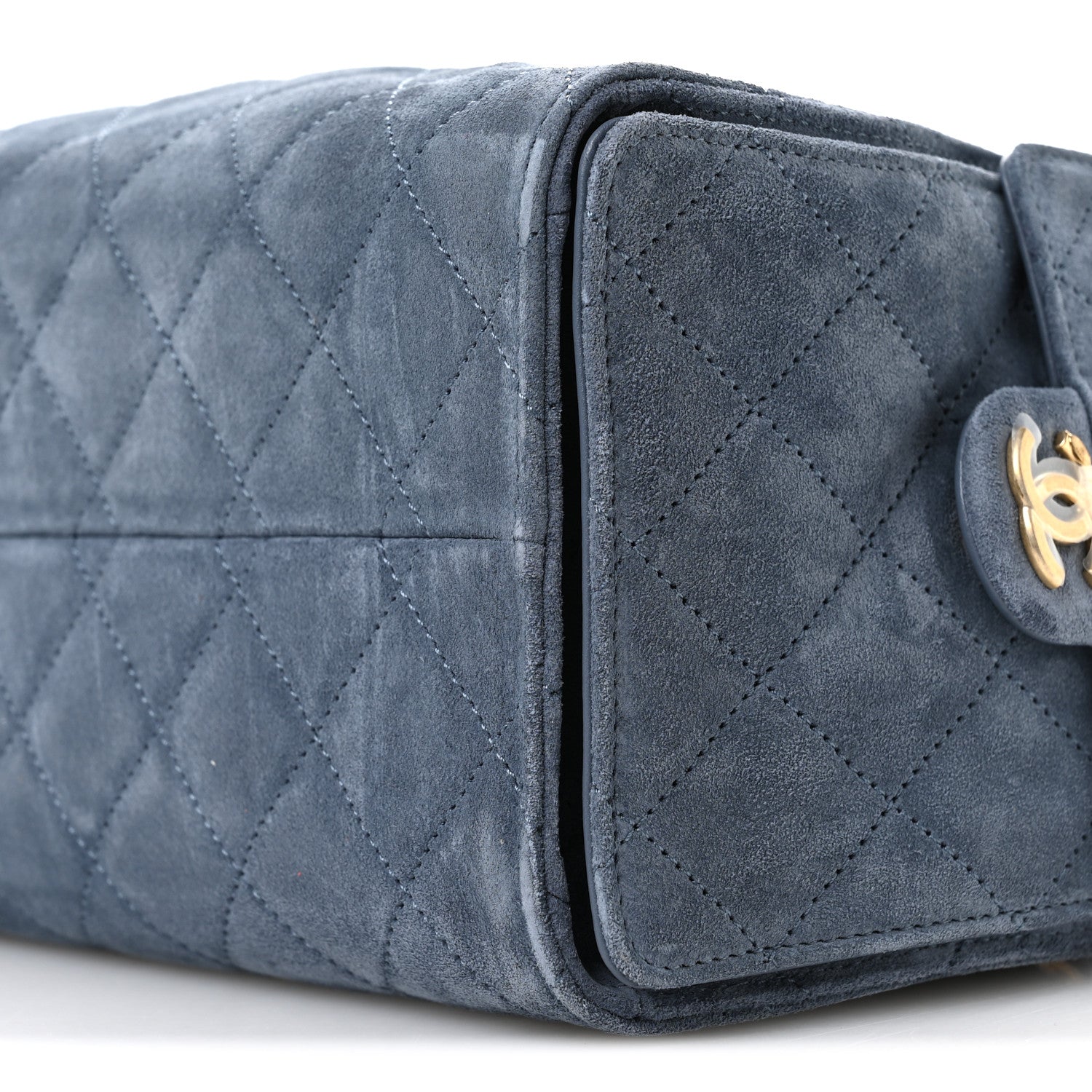 Chanel Suede Quilted Small Chanel 25 Handbag Blue 10 of 11