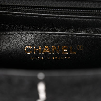 Chanel Tweed Quilted Mini Rectangular Camellia Flap Black White 6 of 11