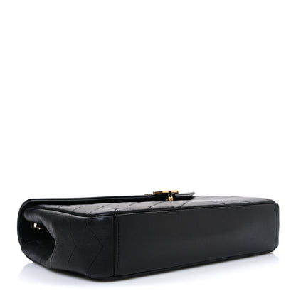 Chanel Lambskin Chevron Quilted Medium Envelope Flap Black 4 of 10