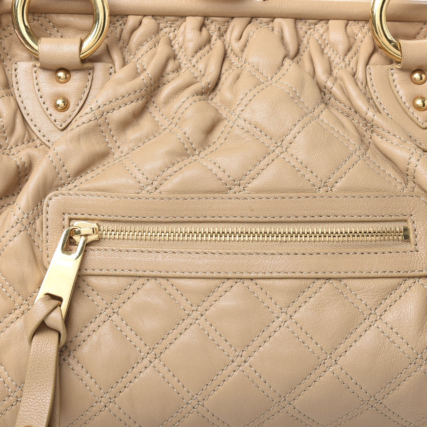 Calfskin Quilted Stam Beige