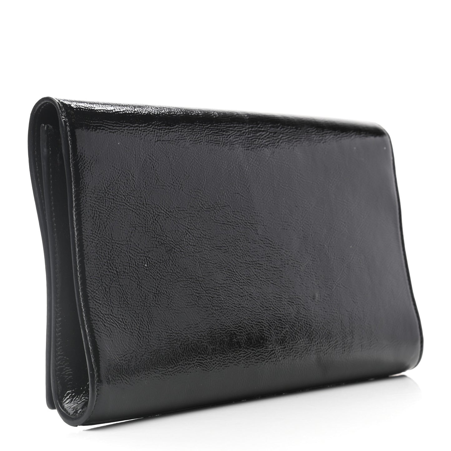 Textured Patent Monogram Large Belle De Jour Clutch Black
