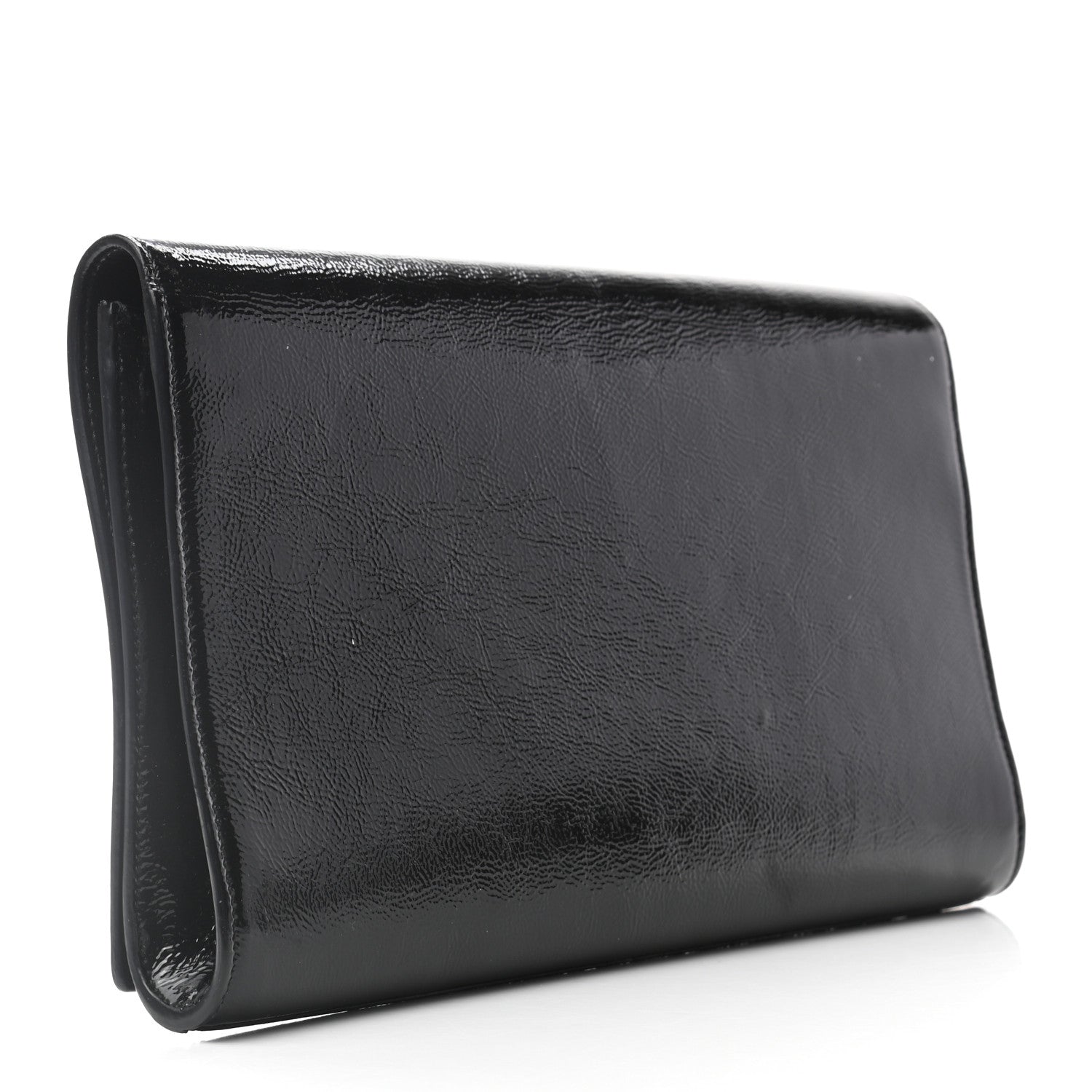 Saint Laurent Textured Patent Monogram Large Belle De Jour Clutch Black 3 of 7