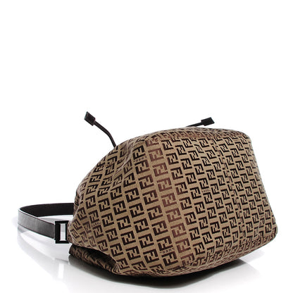 Fendi Zucchino Vitello Drawstring Shoulder Bag Testa di Moro Beige 4 of 7