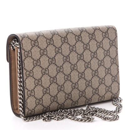 Gucci GG Supreme Monogram Mini Dionysus Chain Wallet Beige Taupe 3 of 8