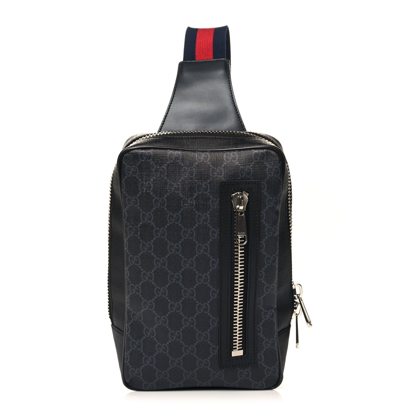 GG Supreme Monogram Web Belt Bag Black Grey