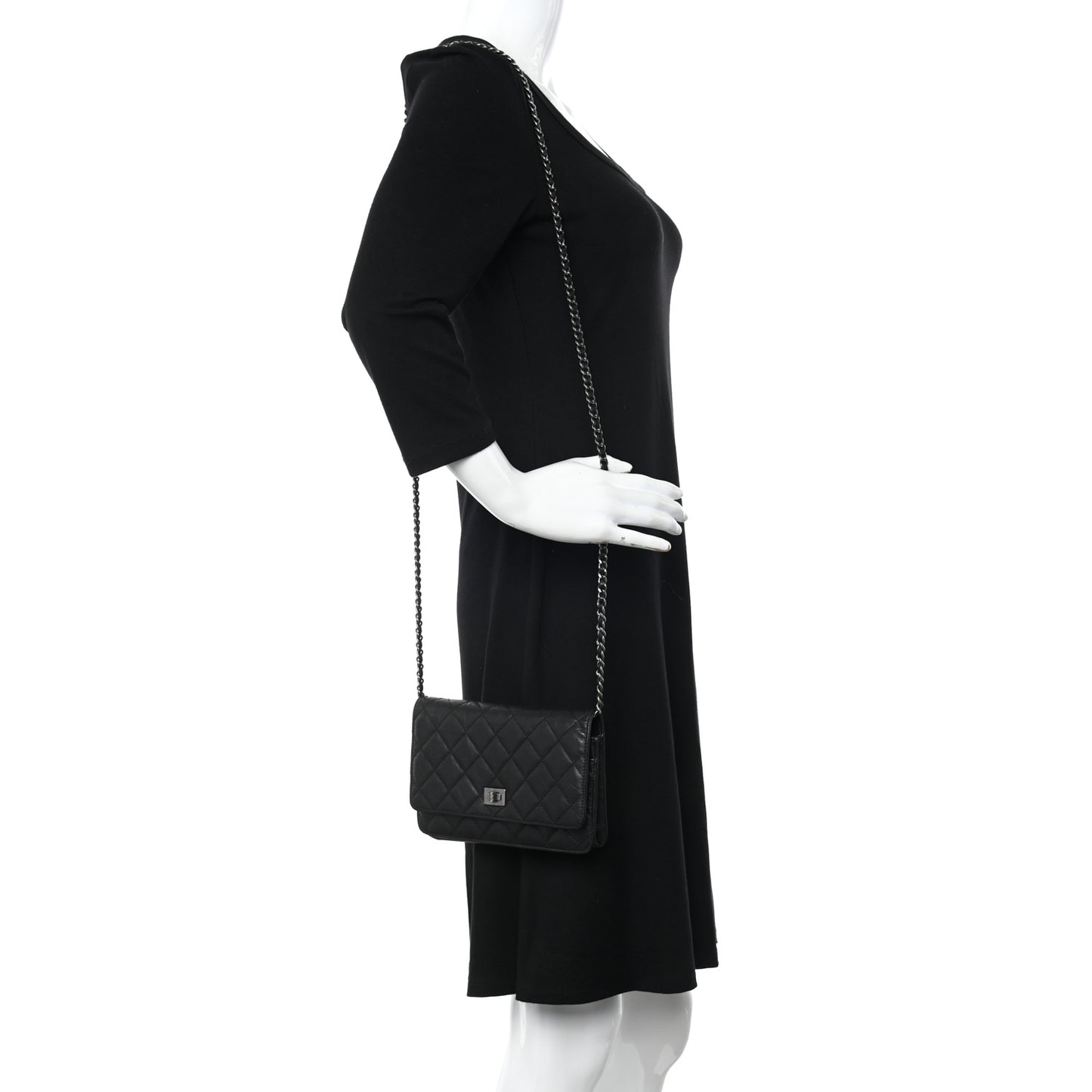 Aged Calfskin Reissue Wallet On Chain WOC Black