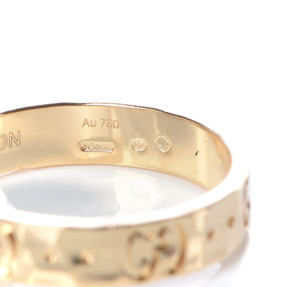 Gucci 18K Yellow Gold 4mm Hammered Icon Thin Band Ring 53 6.25 6 of 6