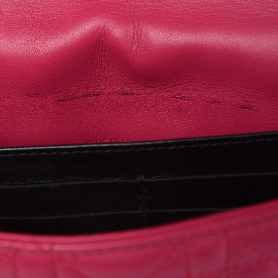 Lambskin Cannage Miss Dior Promenade Pouch Fuchsia