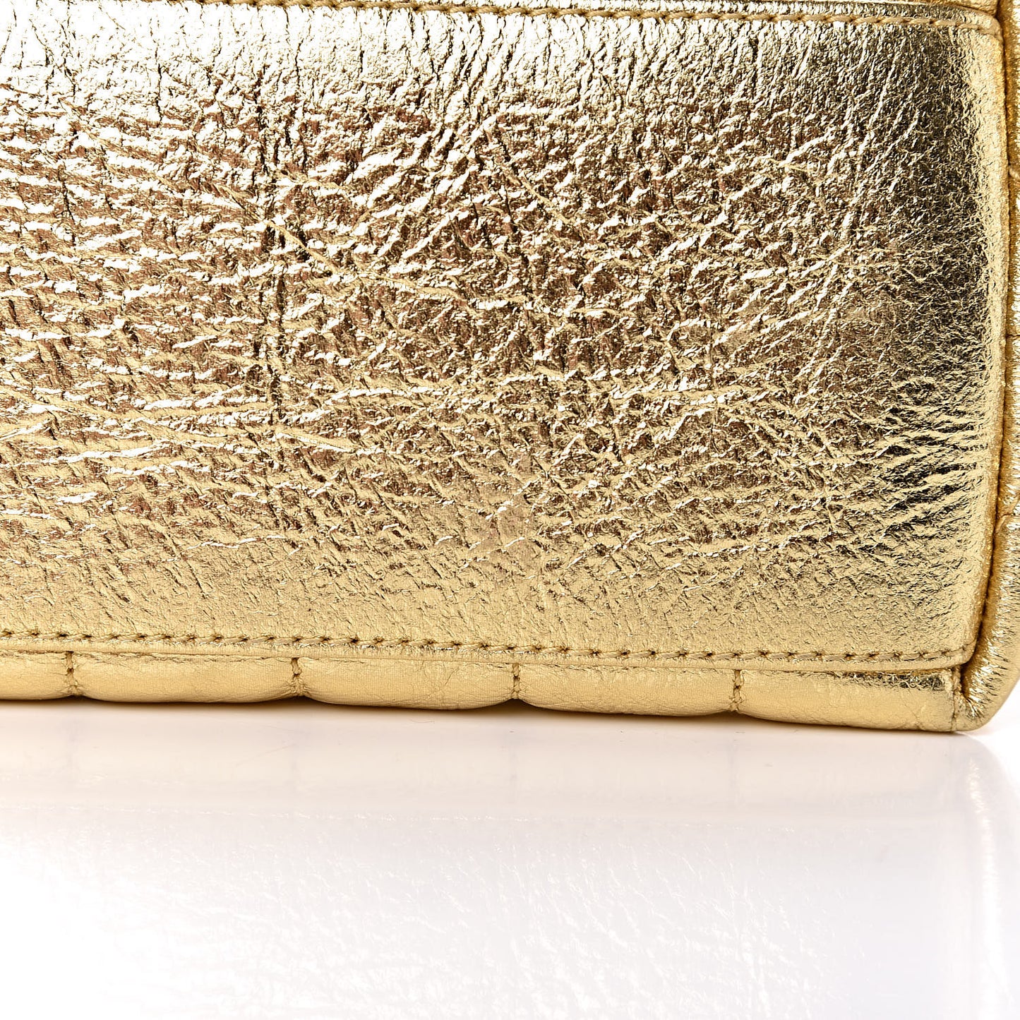 Metallic Calfskin Y Quilted Small Loulou Monogram Chain Satchel Gold