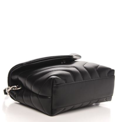 Saint Laurent Calfskin Y Quilted Monogram Toy Loulou Crossbody Bag Black 4 of 10