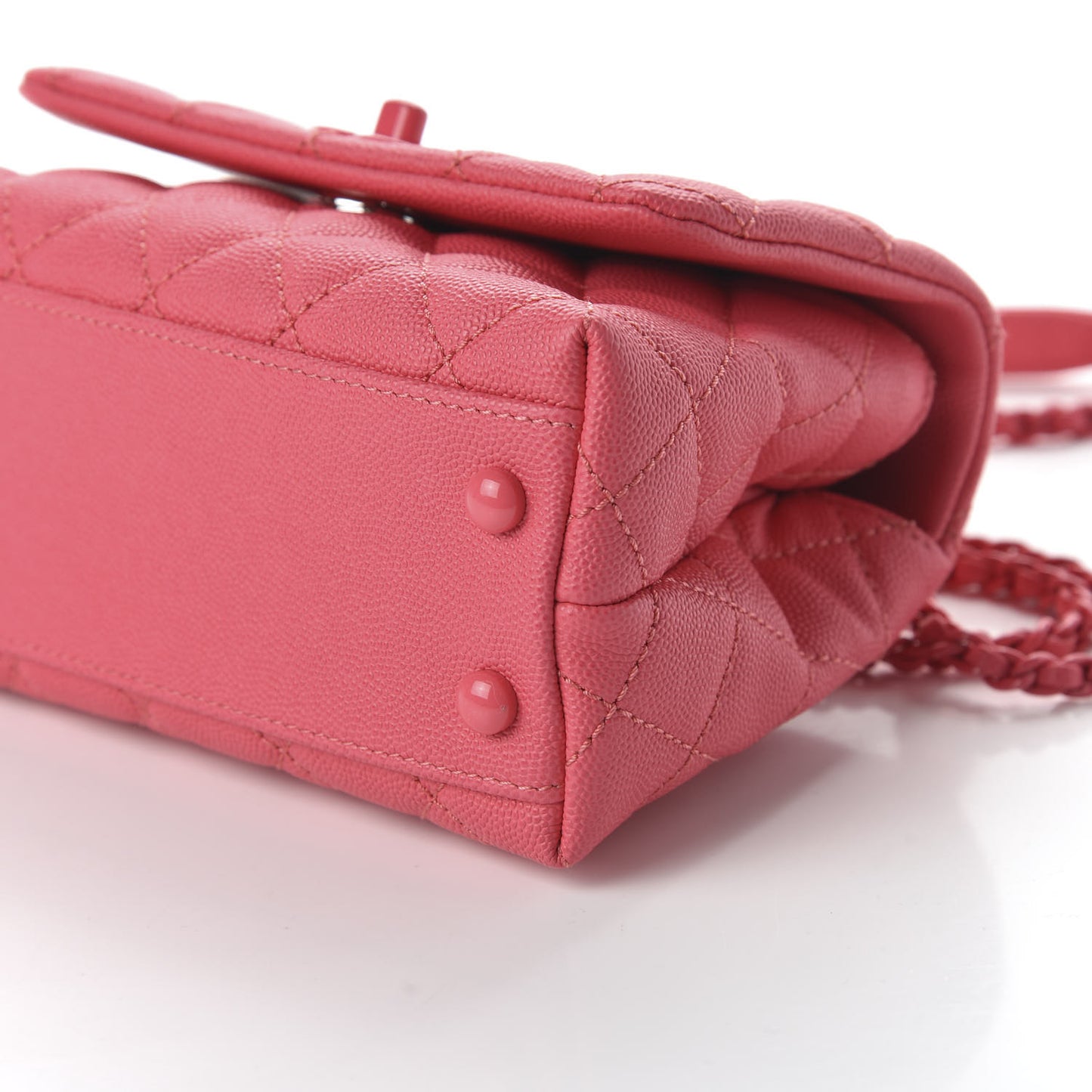 Caviar Quilted Incognito Extra Mini Coco Handle Flap Pink