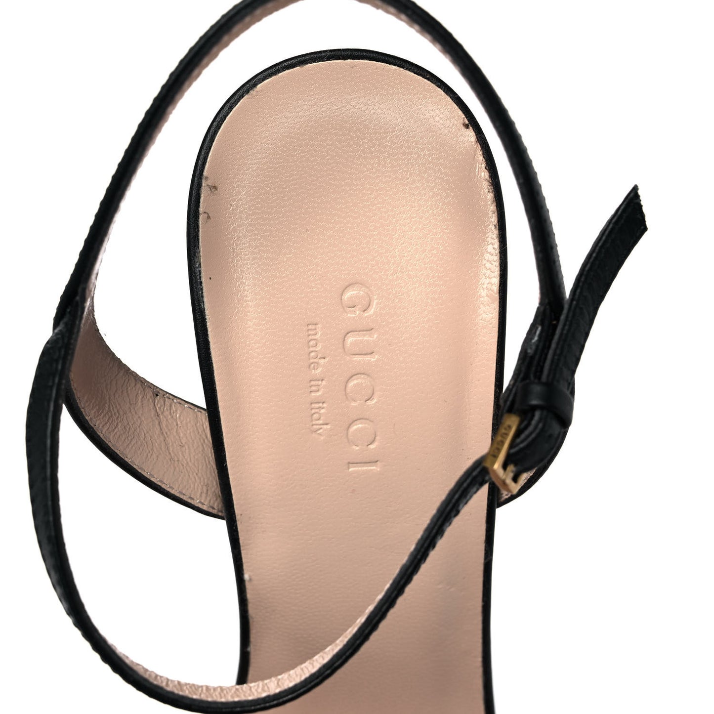 Lifford Calfskin GG Marmont Ankle Wrap 105mm Sandals 36 Black