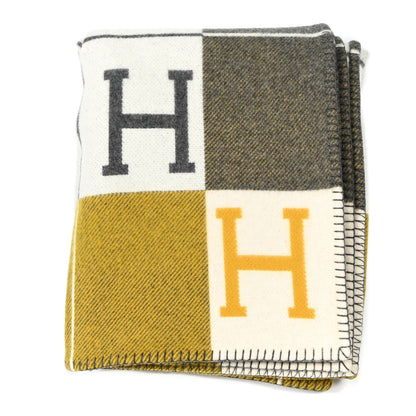 Hermes Wool Cashmere Avalon III Blanket Gris Soleil 1 of 3