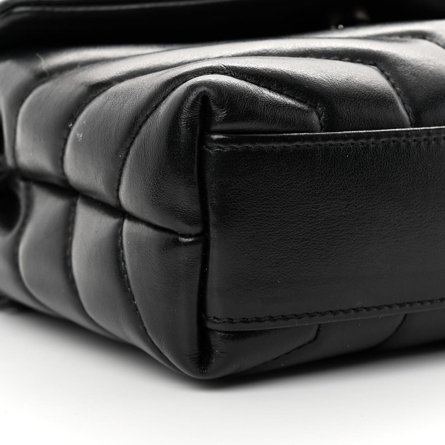 Calfskin Y Quilted Monogram Toy Loulou Crossbody Bag Black