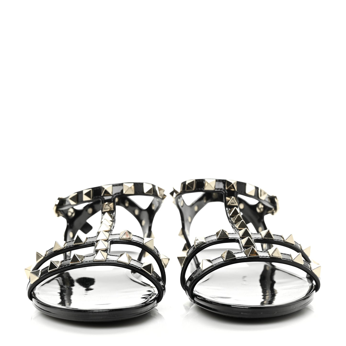 PVC Jelly Rockstud Caged Sandals 35 Black