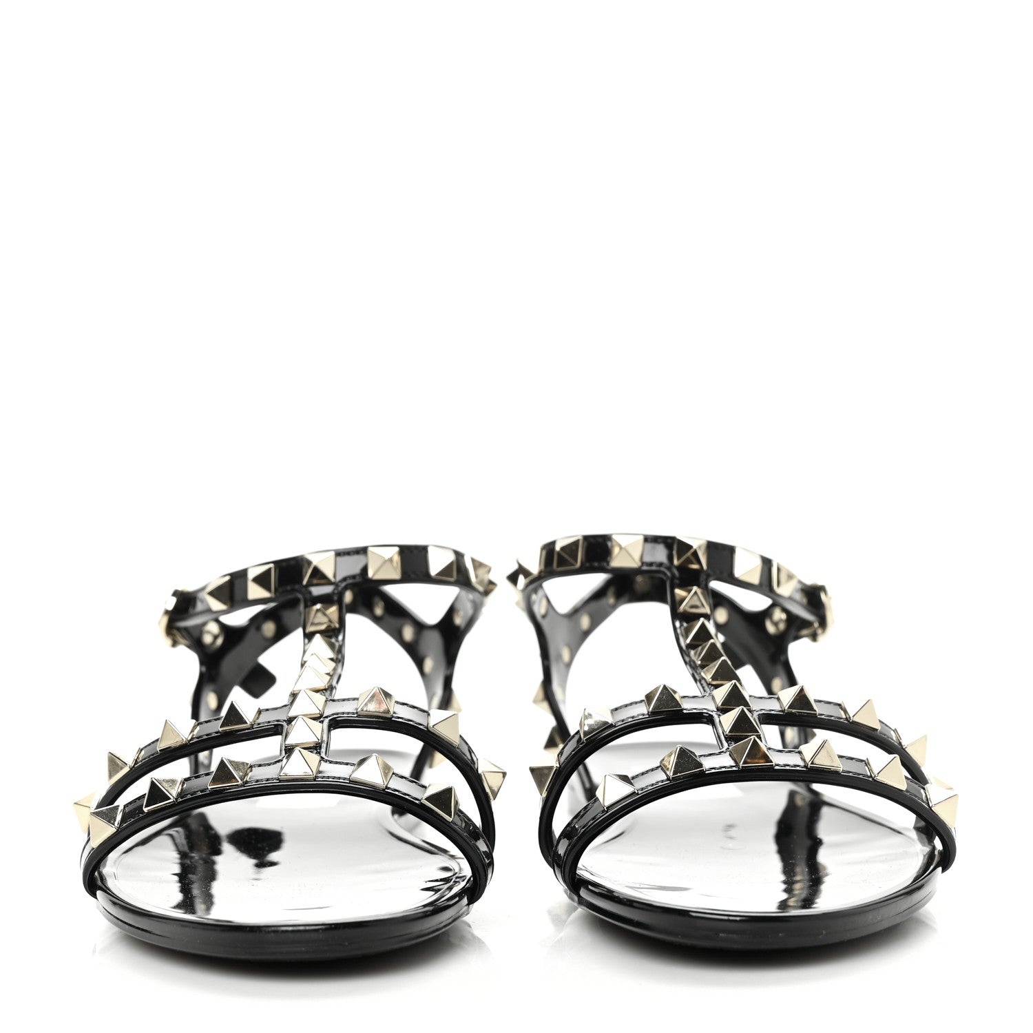 Valentino Garavani PVC Jelly Rockstud Caged Sandals 35 Black 2 of 7
