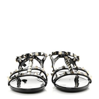 Valentino Garavani PVC Jelly Rockstud Caged Sandals 35 Black 2 of 7