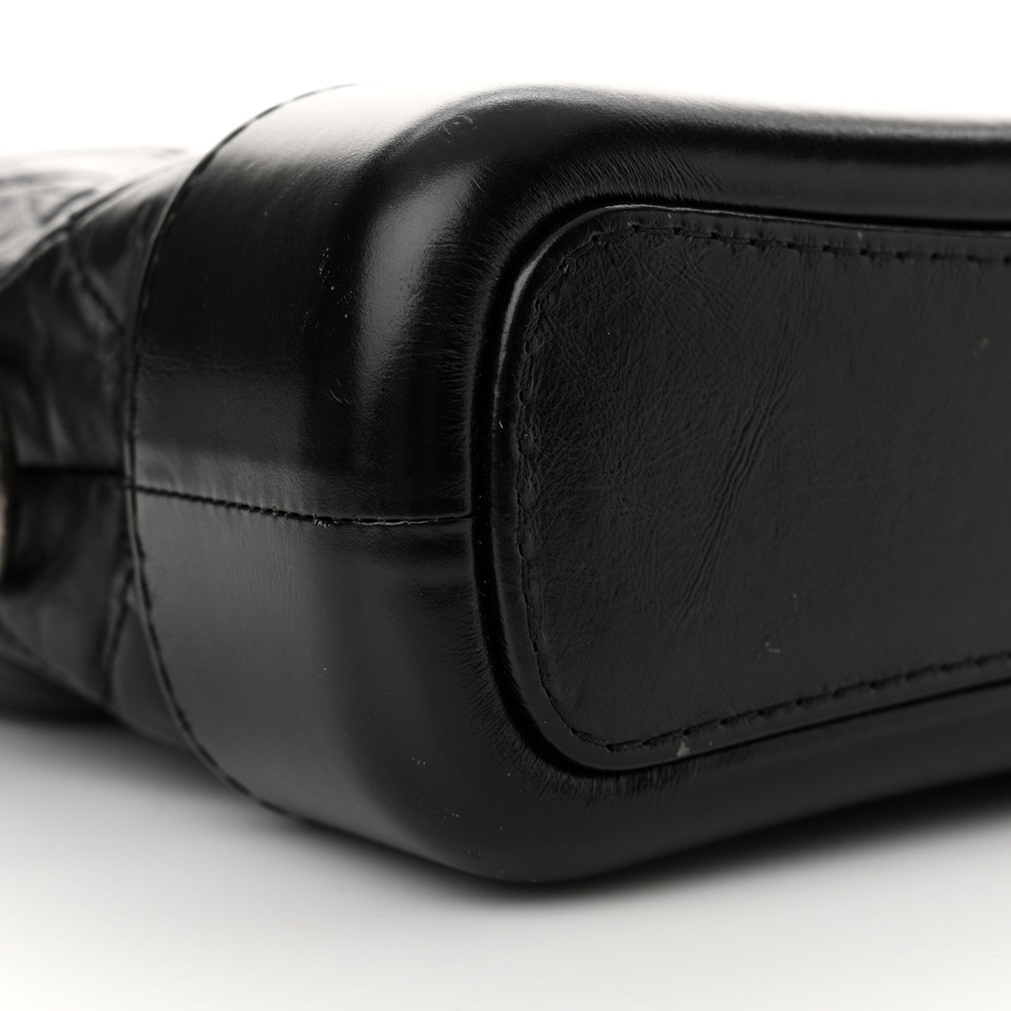 Aged Calfskin Quilted Small Gabrielle Hobo Black