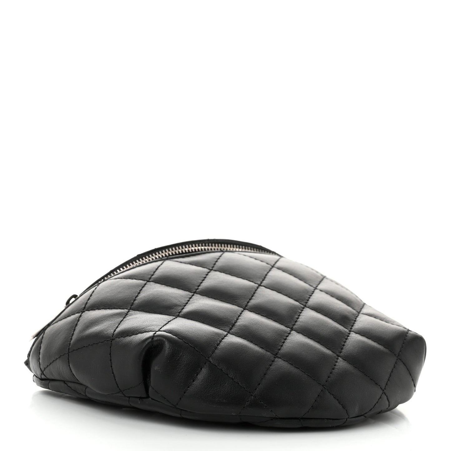 Calfskin Quilted Waist Belt Bag Black