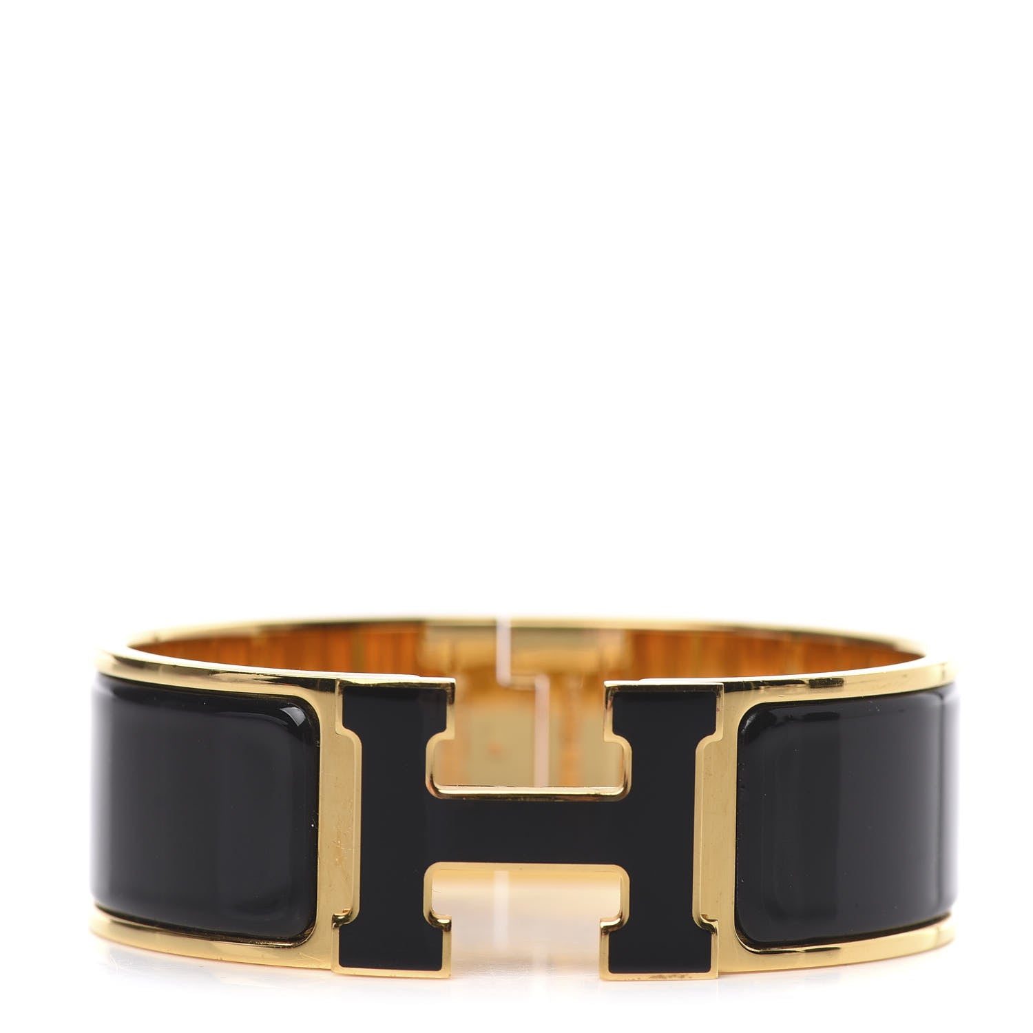 Hermes Enamel Wide Clic Clac H Bracelet PM Black 1 of 5