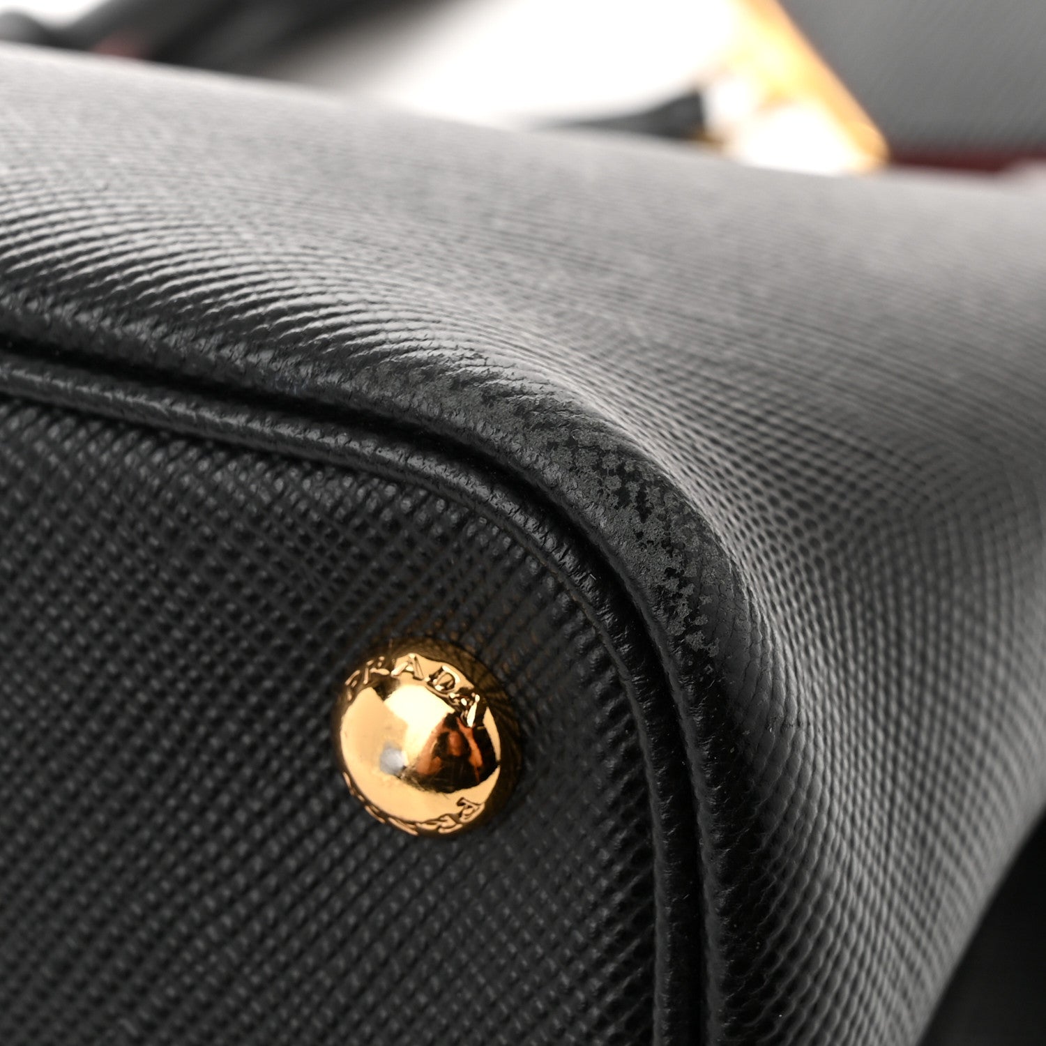 Prada Saffiano Cuir Large Double Bag Black Fuoco 11 of 13