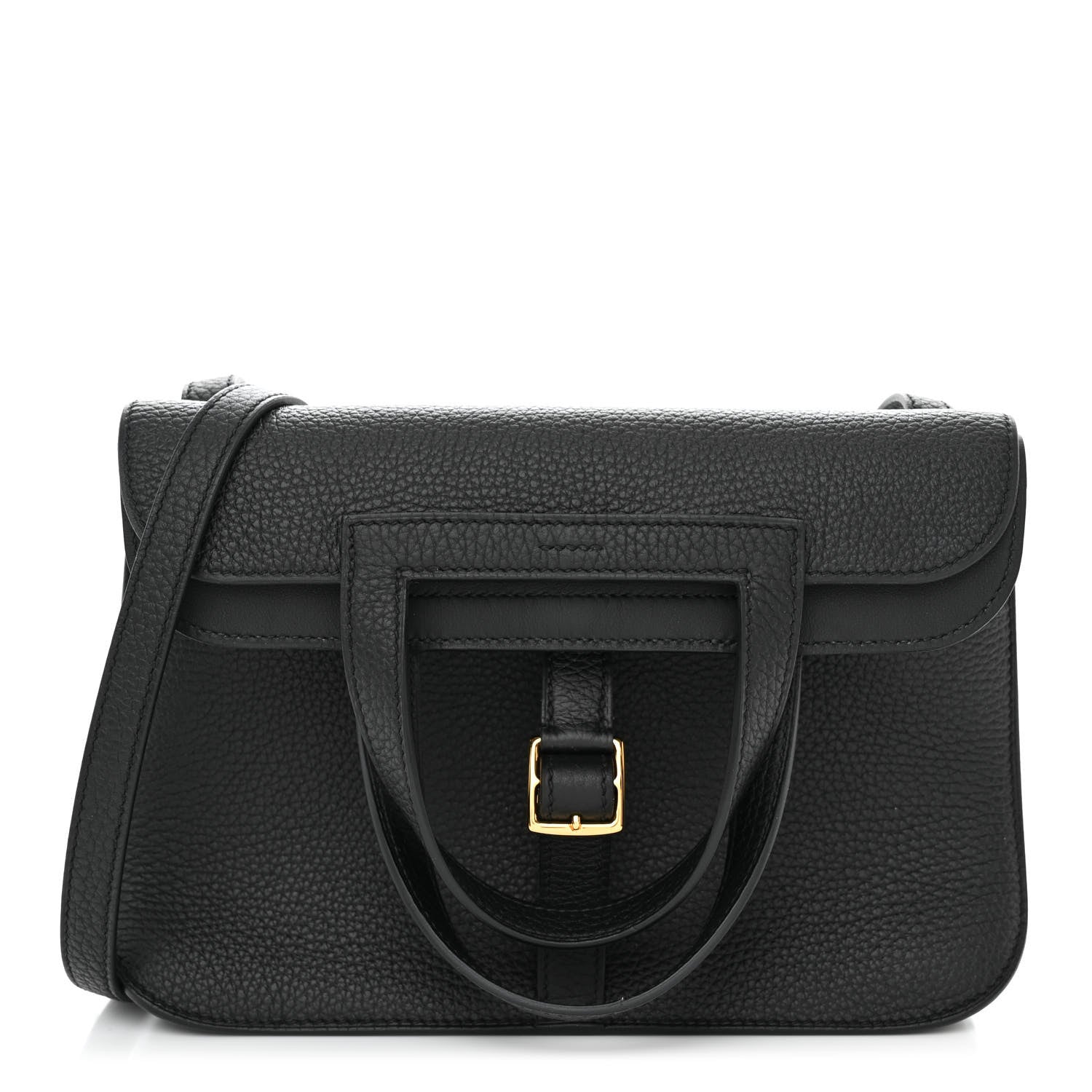Hermes Taurillon Clemence Halzan 25 Black 1 of 11