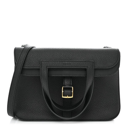 Hermes Taurillon Clemence Halzan 25 Black 1 of 11