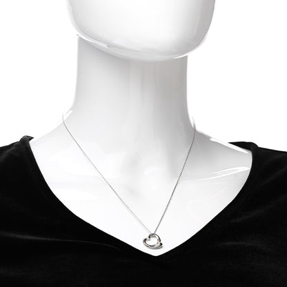Tiffany Sterling Silver 16mm Elsa Peretti Open Heart Pendant Necklace 2 of 6